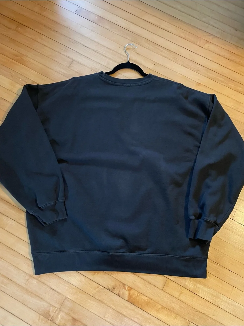 BRANDY MELVILLE John Galt New York Crewneck Sweatshirt Oversized Washed Black